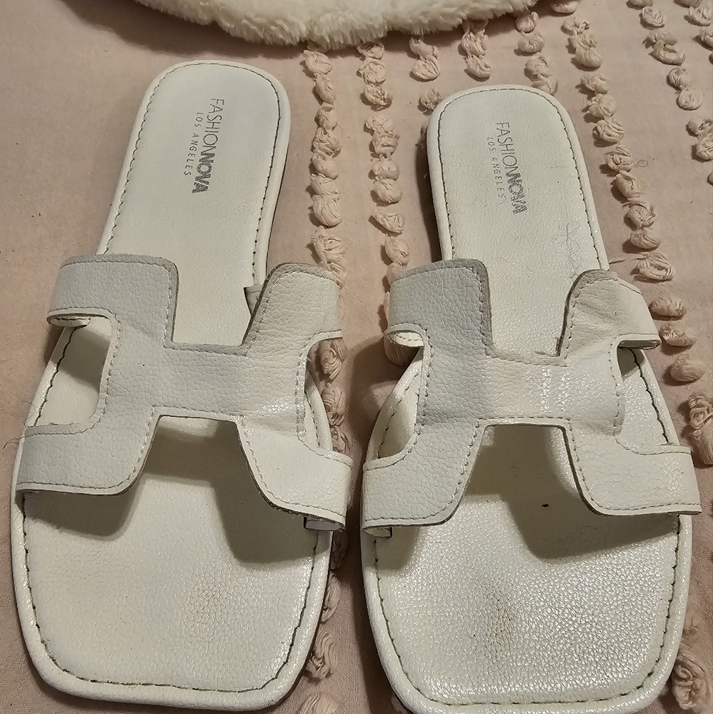 Sandals flats slip on fashion nova